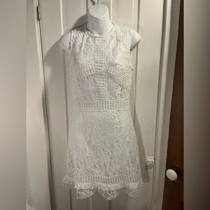 NWT Sleeveless white lace overlay dress size small